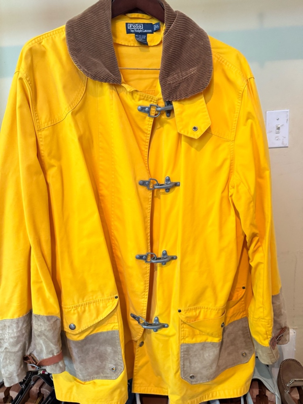 Polo by Ralph Lauren Yellow Jacket with Brown Corduroy Collar